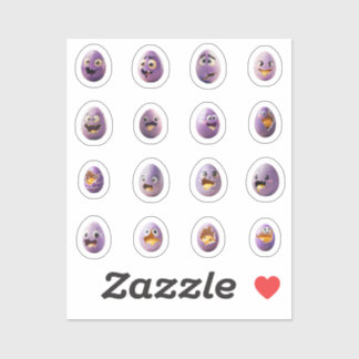 Pegatina Lustige Chibi-Ostereier-Sticker – 16 Stück