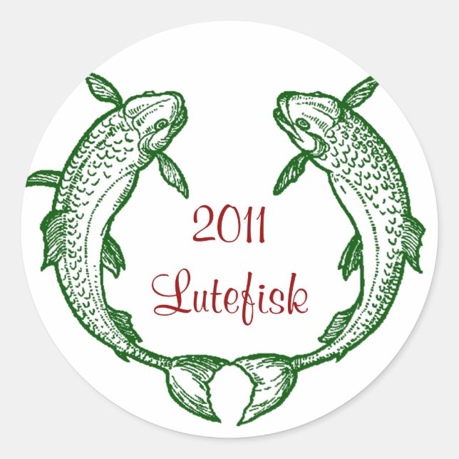 Pegatina Lutefisk Fish Home Canning Jar Circles (Anverso)