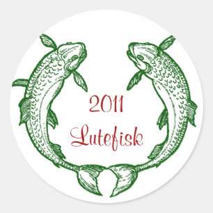 Pegatina Lutefisk Fish Home Canning Jar Circles