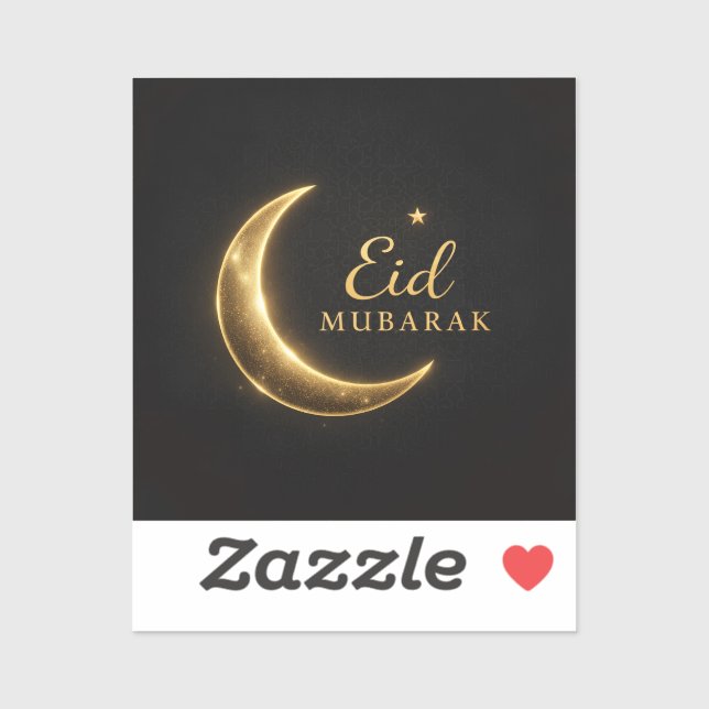 Pegatina Luxury Black & Gold Eid Mubarak Stickers– Elegant (Hoja)