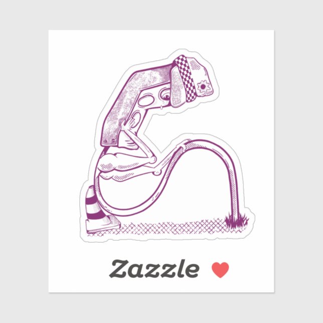 Pegatina Luz de tráfico triste (Hoja)