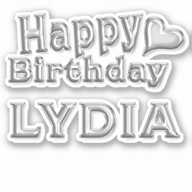 Pegatina Lydia Happy Birthday silver Aufkleber Sticker (Anverso)