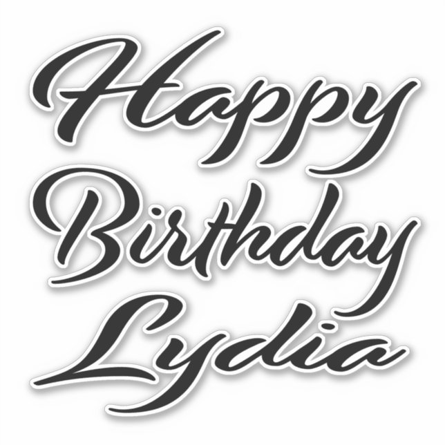 Pegatina Lydia Name Vorname black Sticker Geburtstag (Anverso)