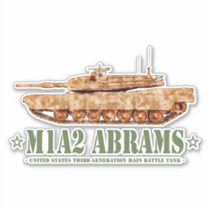 Pegatina M1A2 Abrams US MBT Tank Desert Storm Veterano