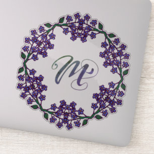 Pegatina M Bonito inicial única y extravagante de las flore
