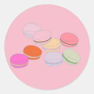 Pegatina Macaron francés rosado de París