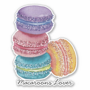 Pegatina Macarones De Arcoiris Cuidados En Acuarela