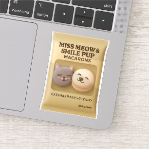 Pegatina Macarons Miss Meow & Smile Dog: Arte de Juguete Co