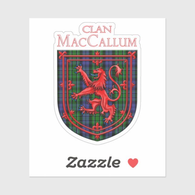 Pegatina MacCallum Tartan Scottish Plaid Lion Rampant (Hoja)