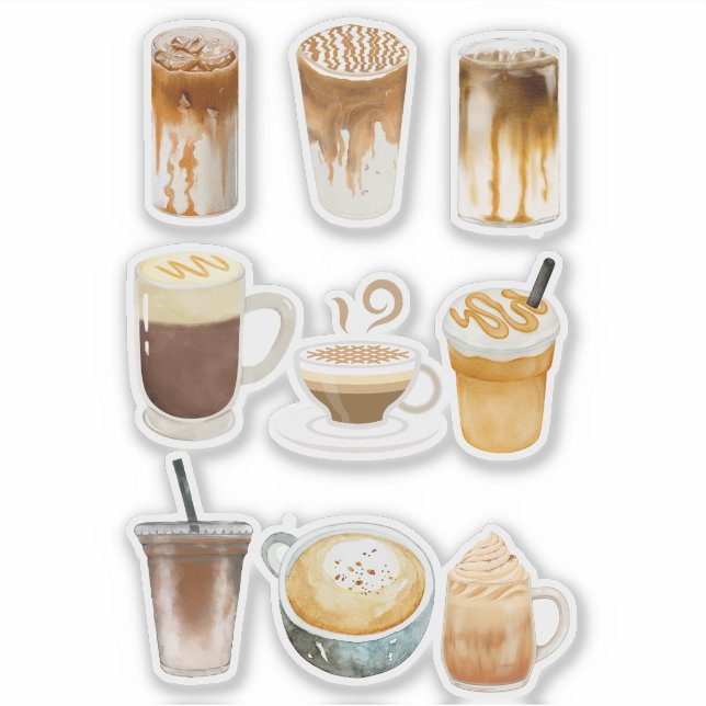 Pegatina Macchiato Collage (Anverso)