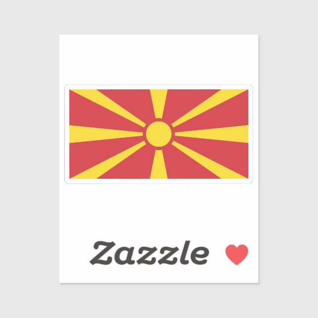 Pegatina Macedonia del Norte (Hoja)