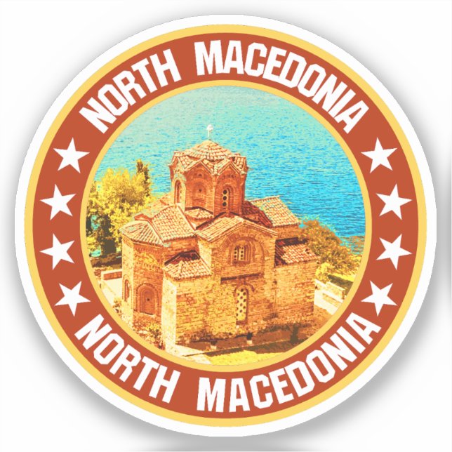 Pegatina Macedonia del Norte (Anverso)