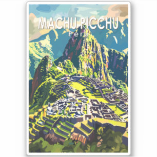 Pegatina Machu Picchu Perú América del Sur Viaje de arte