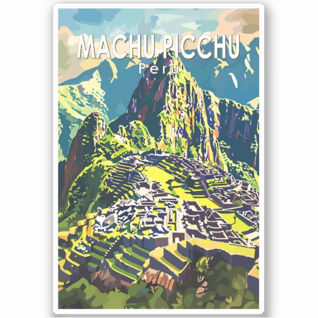 Pegatina Machu Picchu Perú América del Sur Viaje de arte (Anverso)