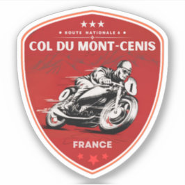 Pegatina Macizo francés Col du Mont Cenis Moto alpino