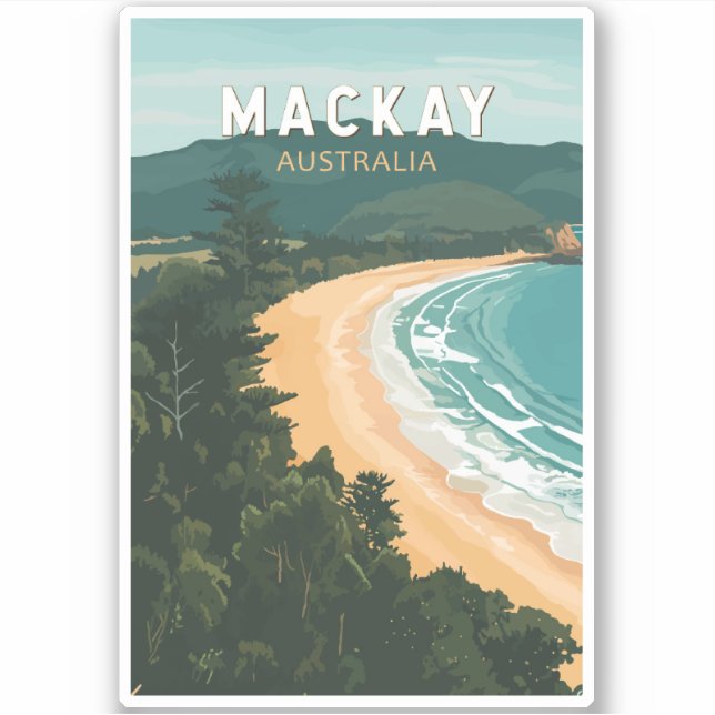 Pegatina Mackay Australia Viajes de arte (Anverso)