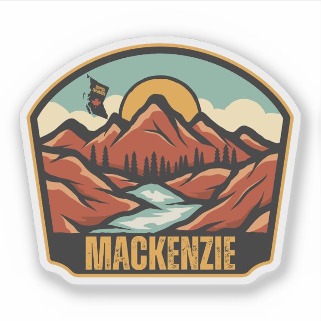 Pegatina Mackenzie, Columbia Británica (Anverso)