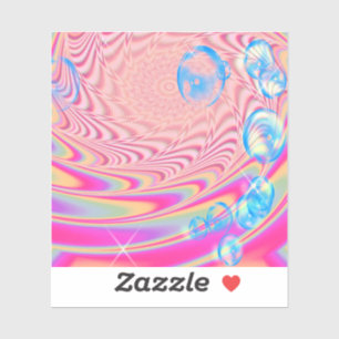 Pegatina MACRAME'- Colorida imagen abstracta de arte fracta