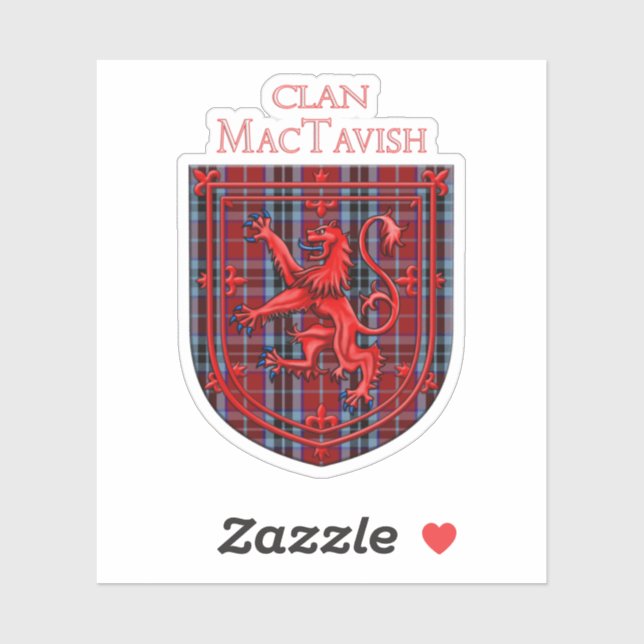 Pegatina MacTavish Tartan Scottish Plaid Lion Rampant (Hoja)