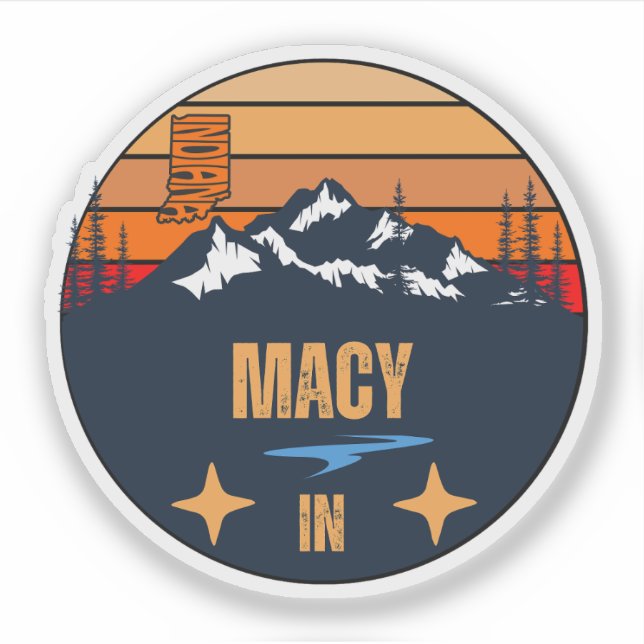 Pegatina Macy, Indiana (Anverso)