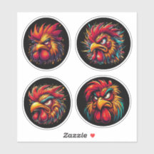 "Mad Rooster Rage" 4-Pack Sticker Bundle