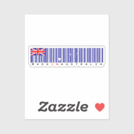 Pegatina Made in Australia Barcode Flag Sticker