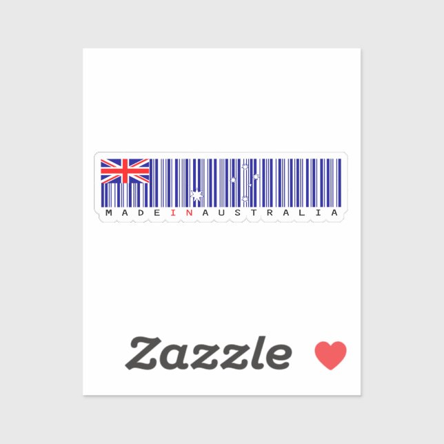 Pegatina Made in Australia Barcode Flag Sticker (Hoja)