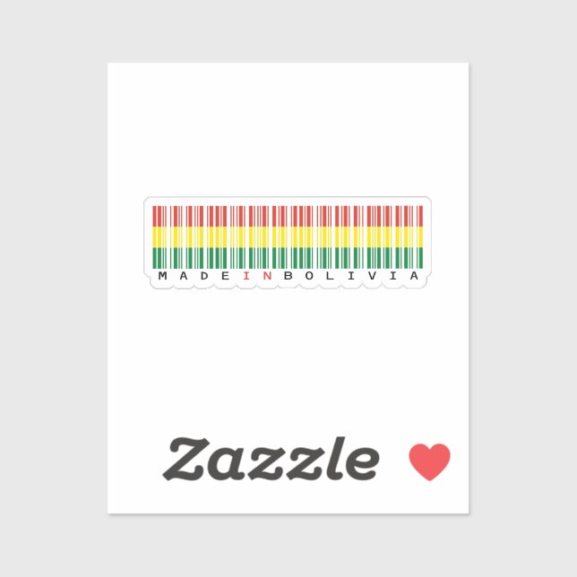 Pegatina Made in Bolivia Barcode Flag Sticker (Hoja)