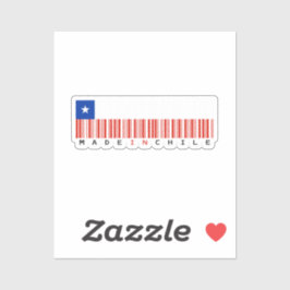 Pegatina Made in Chile Barcode Flag Sticker