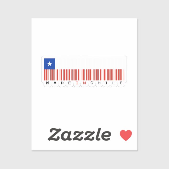 Pegatina Made in Chile Barcode Flag Sticker (Hoja)