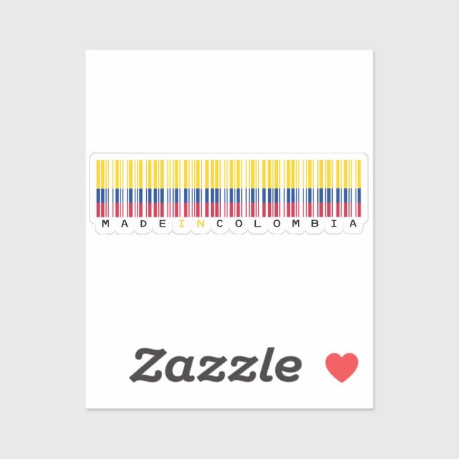 Pegatina Made in Colombia Barcode Flag Sticker (Hoja)