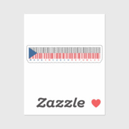Pegatina Made in Czech Republic Barcode Flag