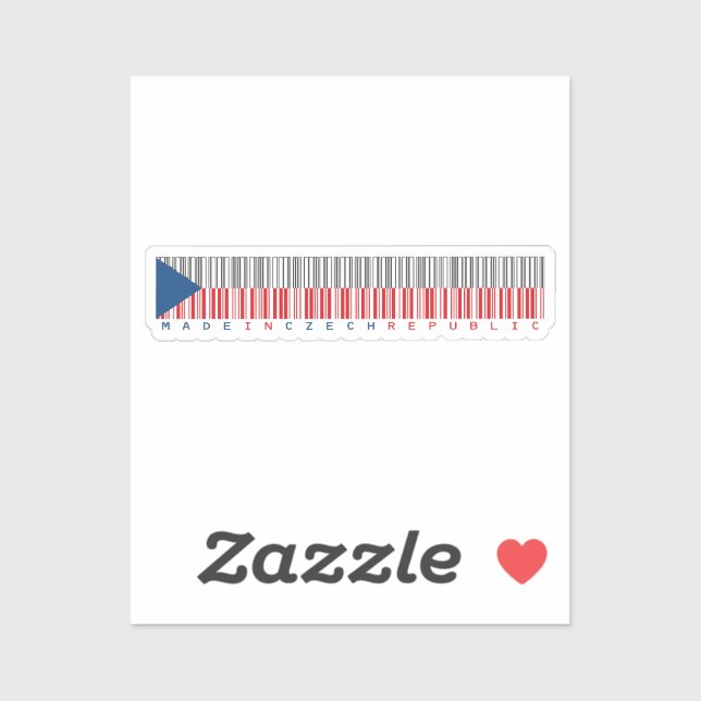 Pegatina Made in Czech Republic Barcode Flag (Hoja)
