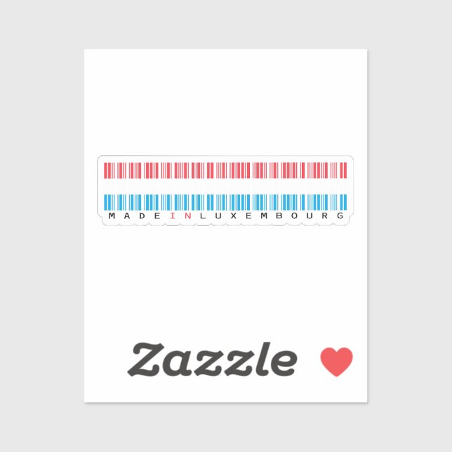 Pegatina Made in Luxembourg Barcode Flag (Hoja)