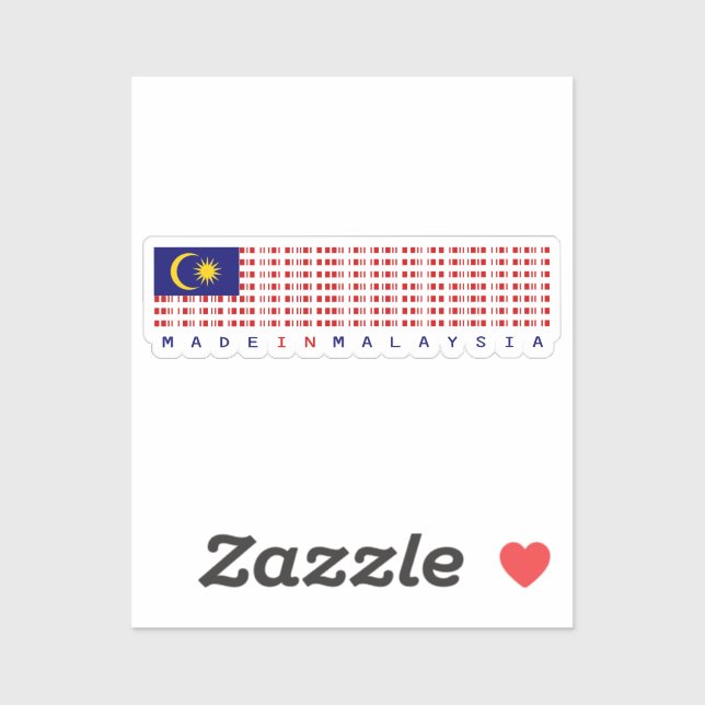Pegatina Made in Malaysia Barcode Flag Sticker (Hoja)