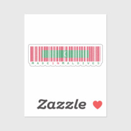 Pegatina Made in Maldives Barcode Flag Design