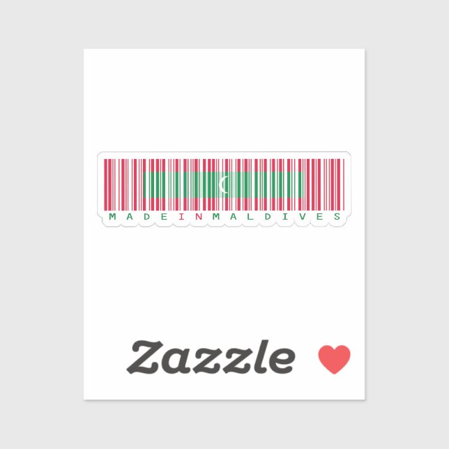 Pegatina Made in Maldives Barcode Flag Design (Hoja)