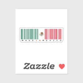 Pegatina Made in Mexico Barcode Flag