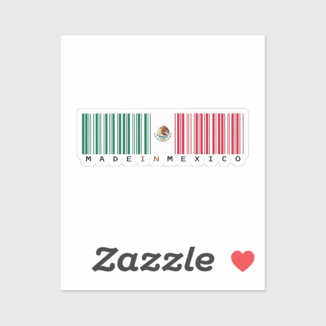 Pegatina Made in Mexico Barcode Flag (Hoja)
