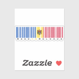 Pegatina Made in Moldova Barcode Flag