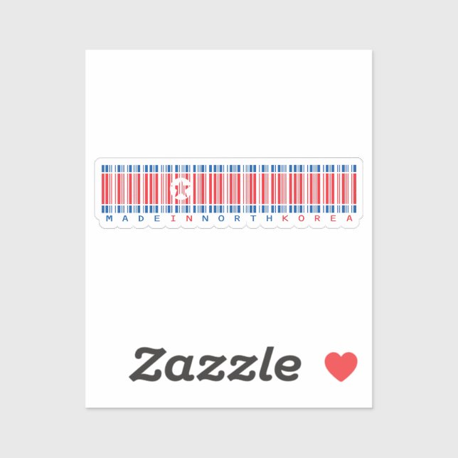 Pegatina Made in North Korea Barcode Flag Design (Hoja)