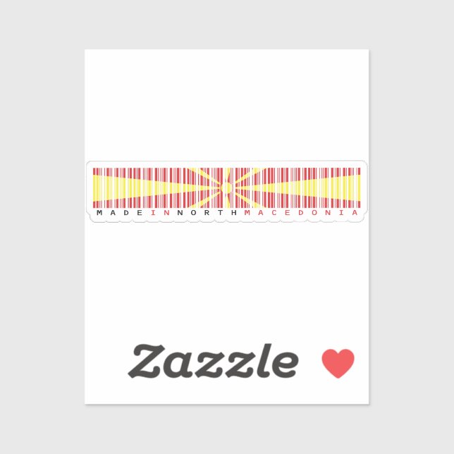 Pegatina Made in North Macedonia Barcode Flag (Hoja)