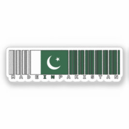 Pegatina Made in Pakistan Barcode Flag Design