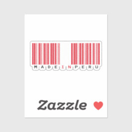 Pegatina Made in Peru Barcode Flag Sticker