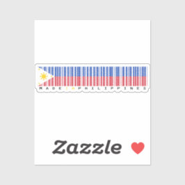 Pegatina Made in Philippines Barcode Flag Design