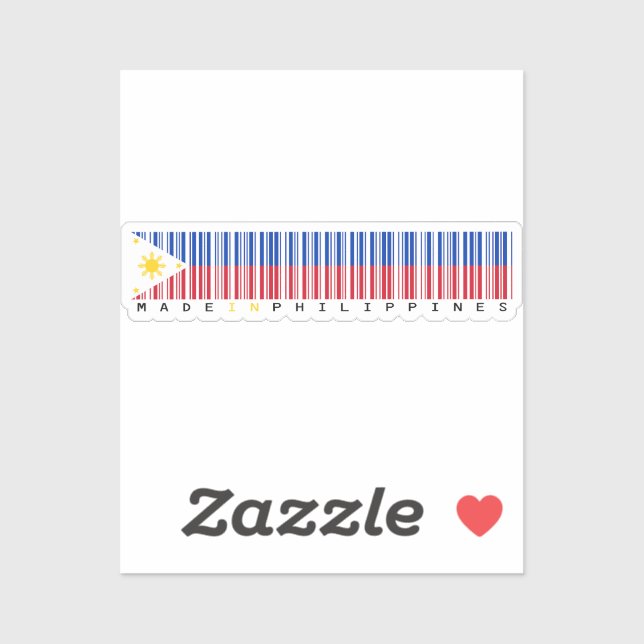 Pegatina Made in Philippines Barcode Flag Design (Hoja)