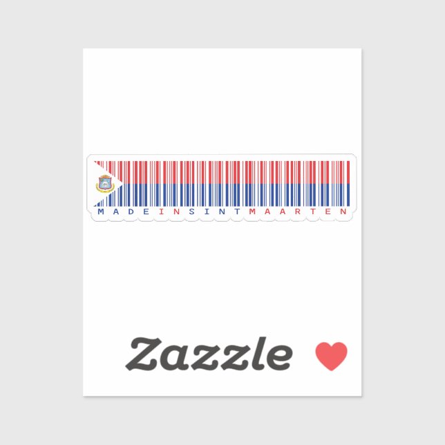 Pegatina Made in Sint Maarten Barcode Flag (Hoja)