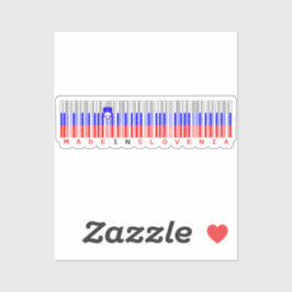 Pegatina Made in Slovenia Barcode Flag