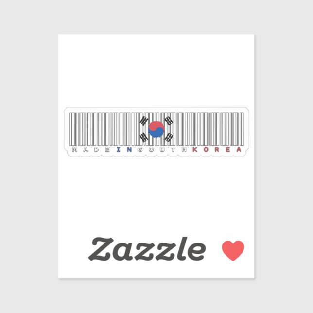 Pegatina Made in South Korea Barcode Flag Design (Hoja)