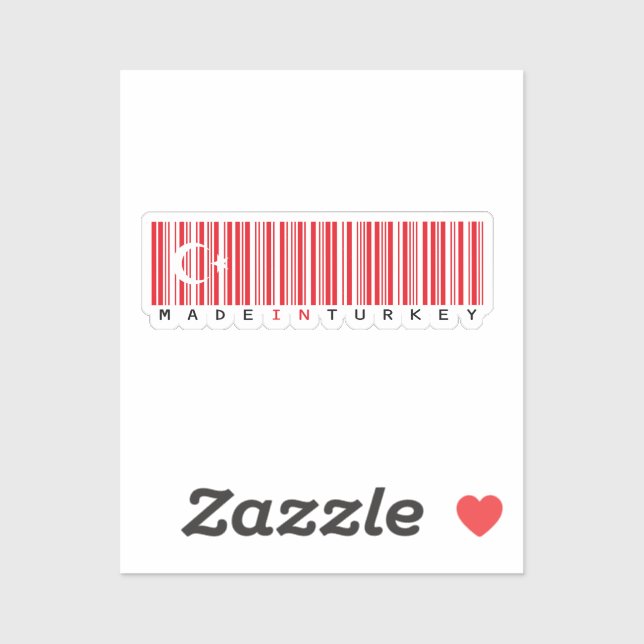 Pegatina Made in Turkey Barcode Flag (Hoja)
